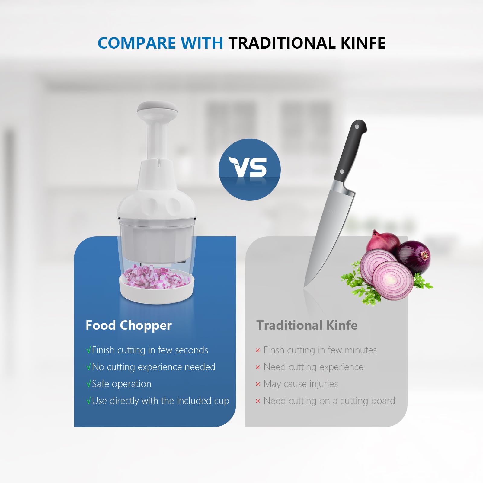 Manual Push Food Chopper