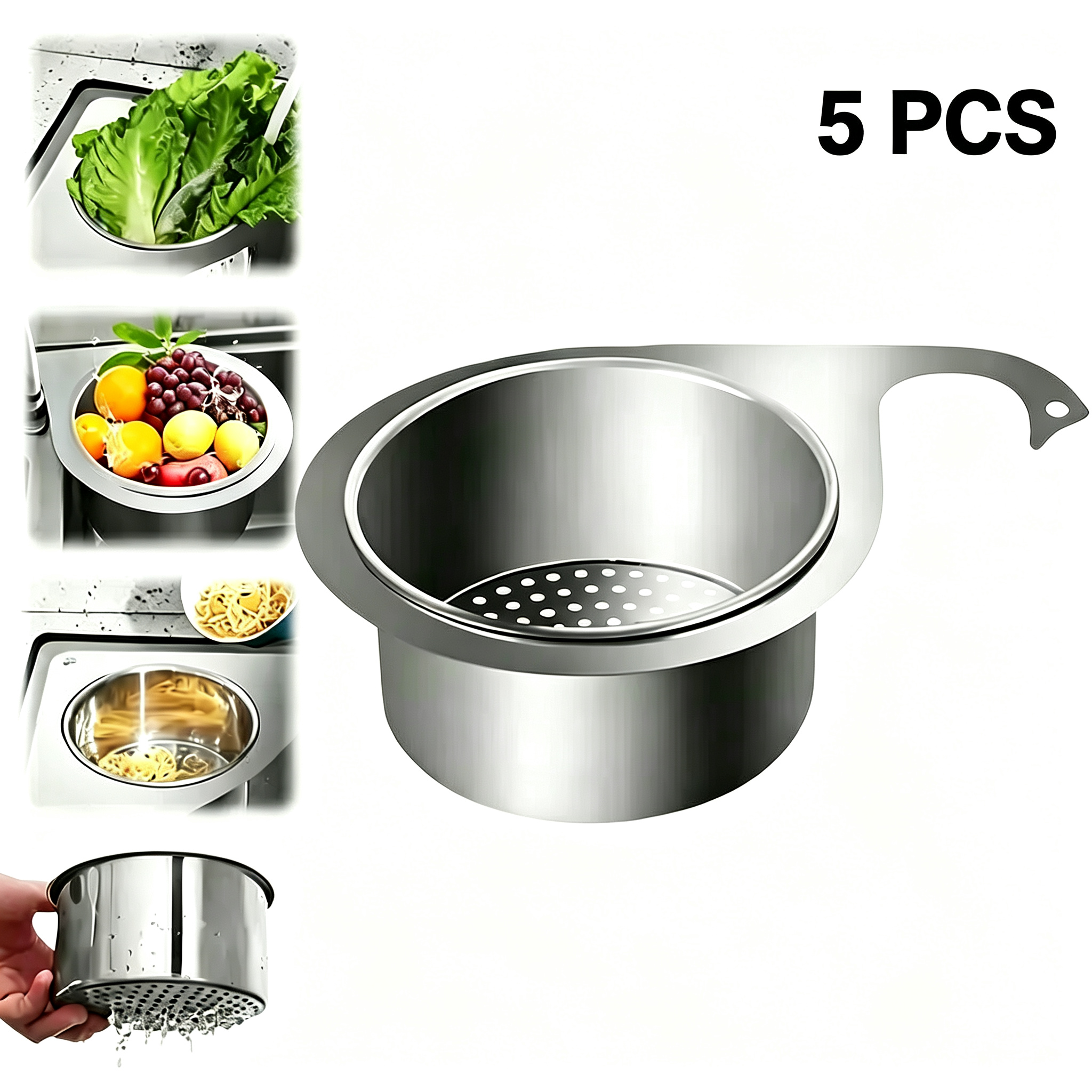 Homeessentials Stainless Steel Swan Sink Strainer Basket