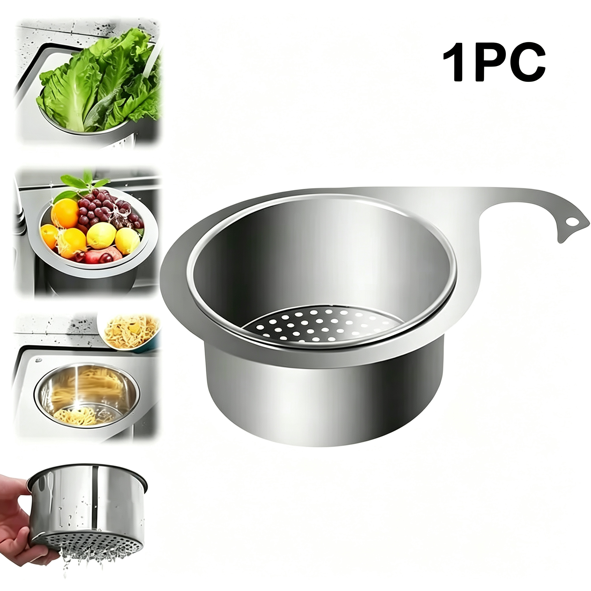 Homeessentials Stainless Steel Swan Sink Strainer Basket