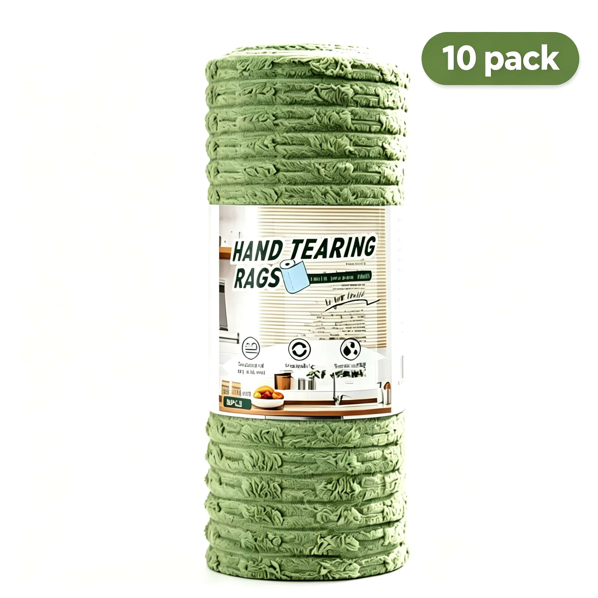 20 PCS Tearable Antibacterial Cleaning Cloths, 10A-Grade Reusable Wet/Dry Lint-Free Rags, Streak-Free Scrubbing Towels for Kitchen, Car, Glass & Electronics (10″x10″)