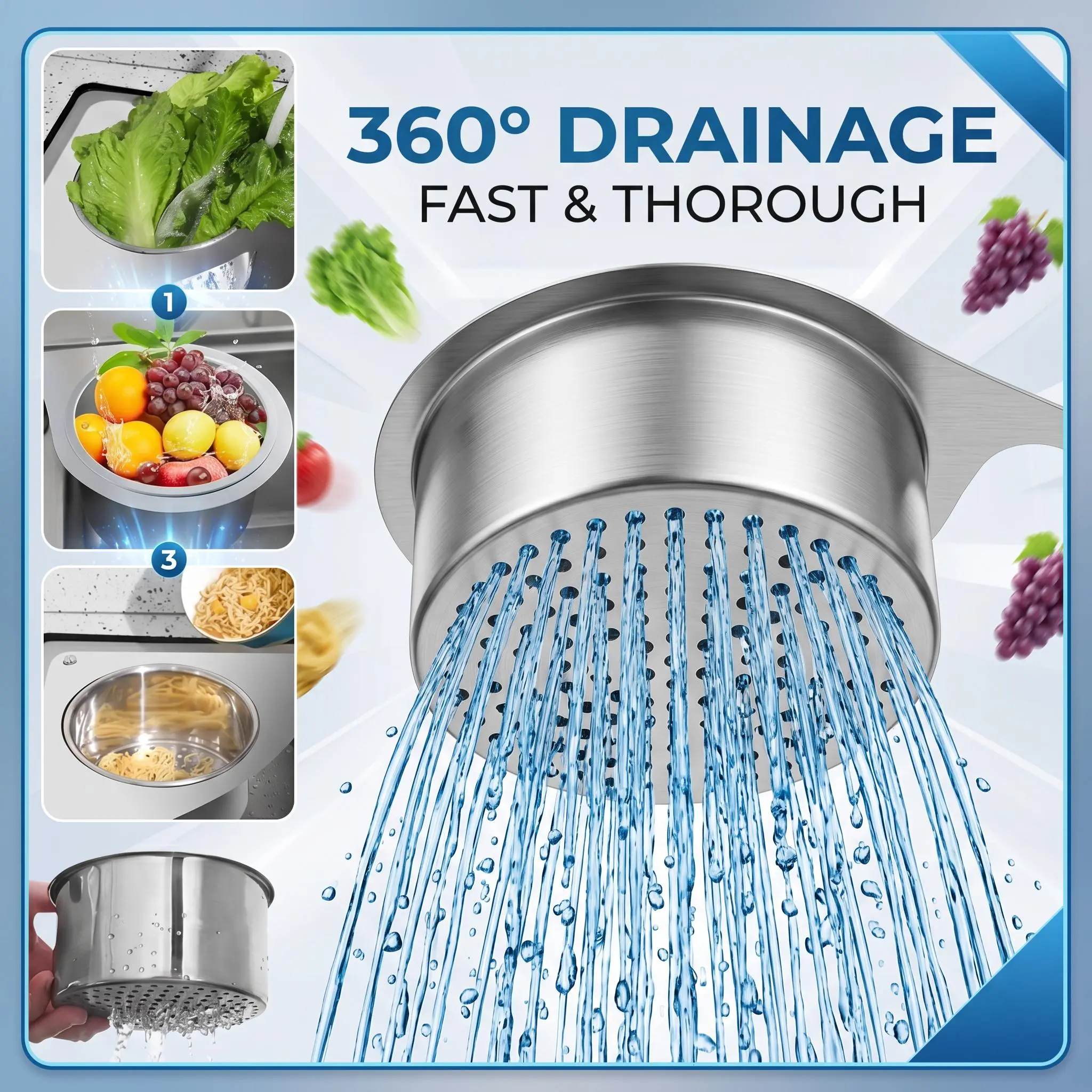 Homeessentials Stainless Steel Swan Sink Strainer Basket