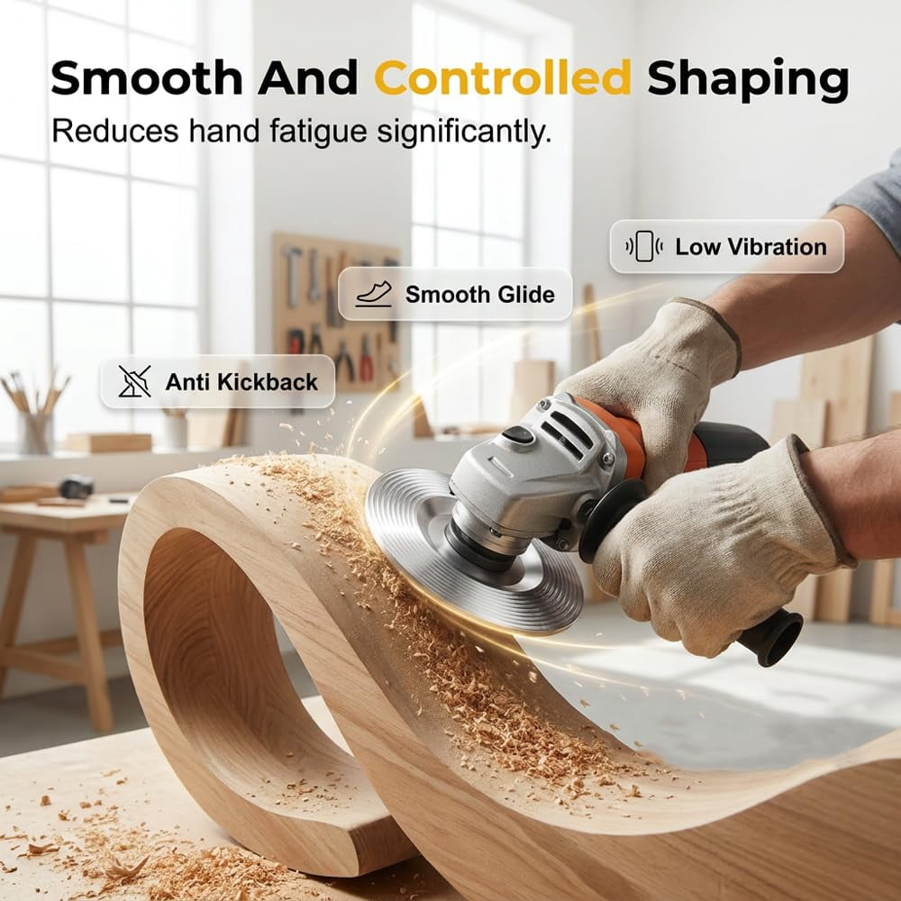 Heavy Duty Wood Carving Disc Set, 3 Piece Wood Grinding Disk & Sanding Discs for Angle Grinder