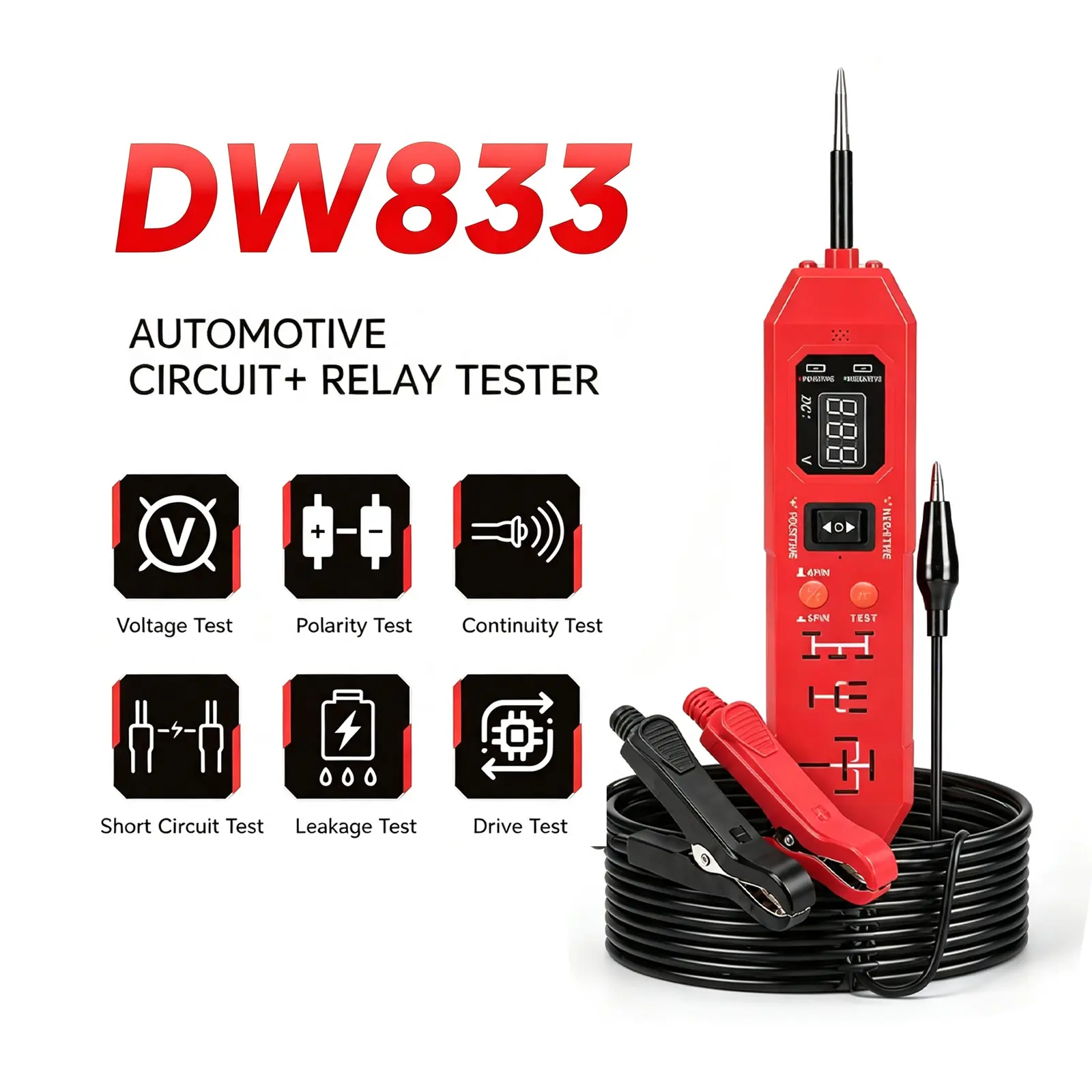 3.5-36V Automotive Circuit Tester with LED Light