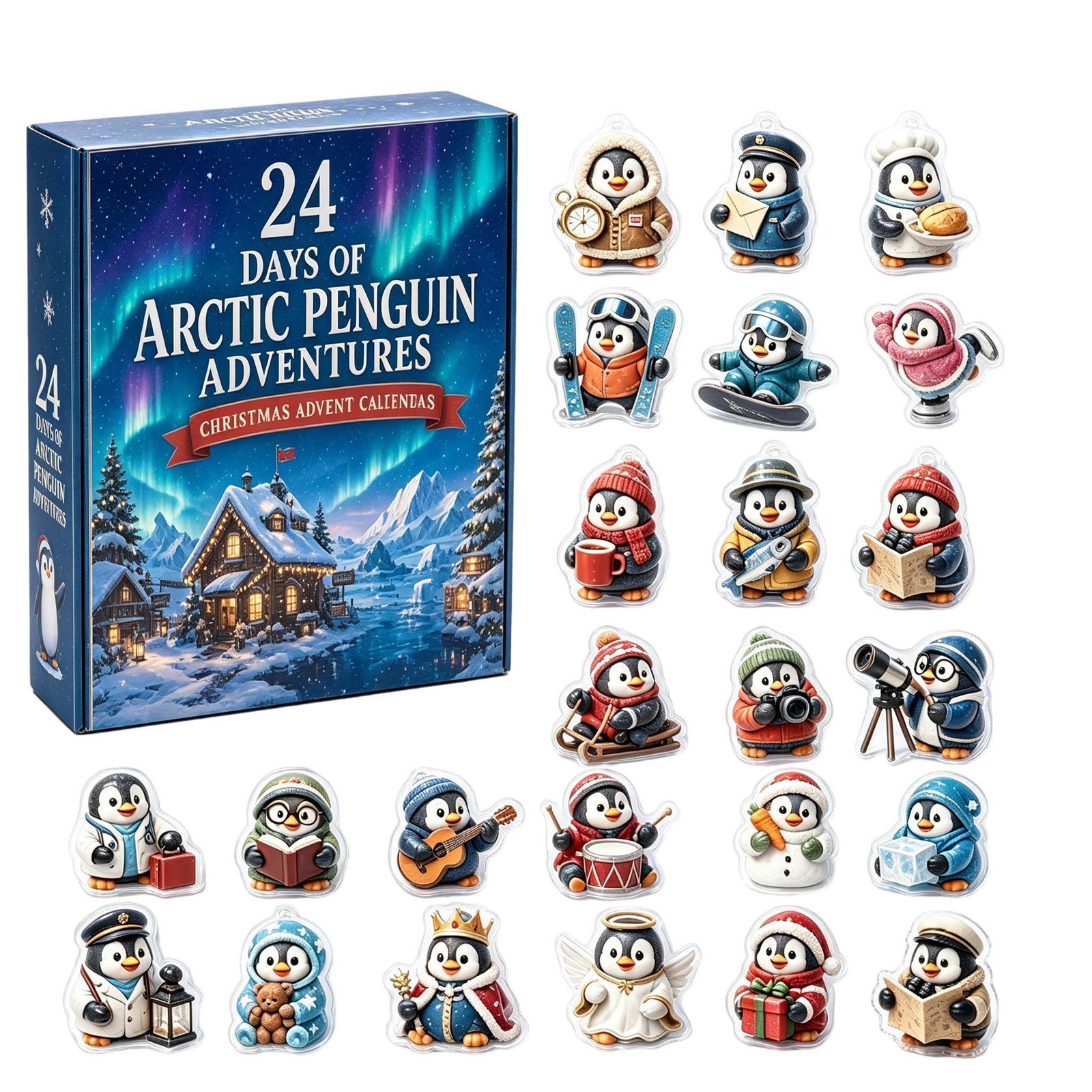 🎄 24-Day Mini Christmas Ornament Advent Calendar | 24 unique festive buildable designs with hanging loops—perfect for decorating Christmas trees, wreaths, and holiday displays 🧱