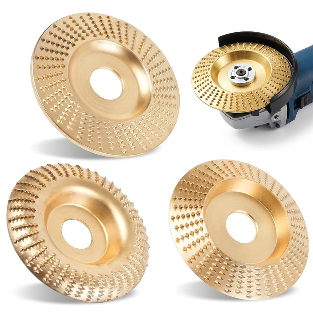 Heavy Duty Wood Carving Disc Set, 3 Piece Wood Grinding Disk & Sanding Discs for Angle Grinder