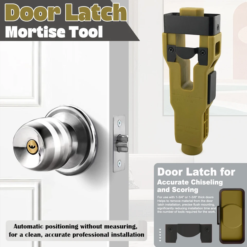 Door Latch Installation Chisel Tool - Accurate Chiseling & Scoring for 1-3/4" & 1-3/8" Doors, Woodworking Mortising Tool