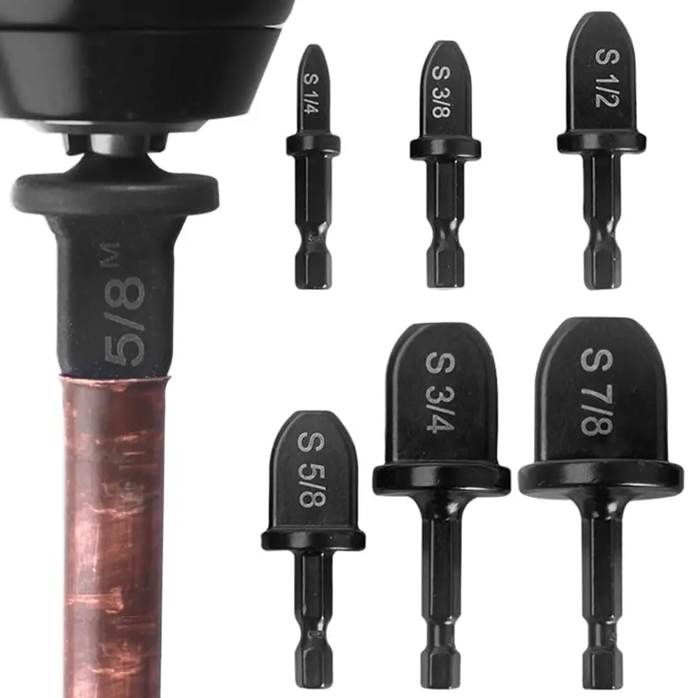 HVAC Swaging Drill Bit Set, Copper Tube Flaring Tool for Air Conditioning Repair