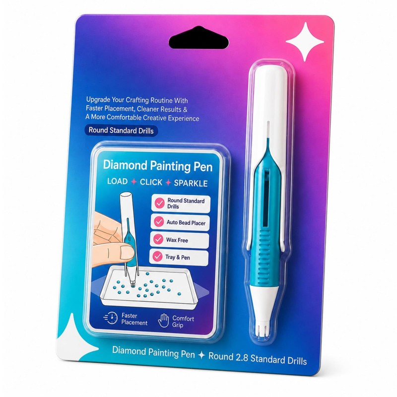 💎 Automatic Diamond Painting Bead Dispenser Pen & Tray Set