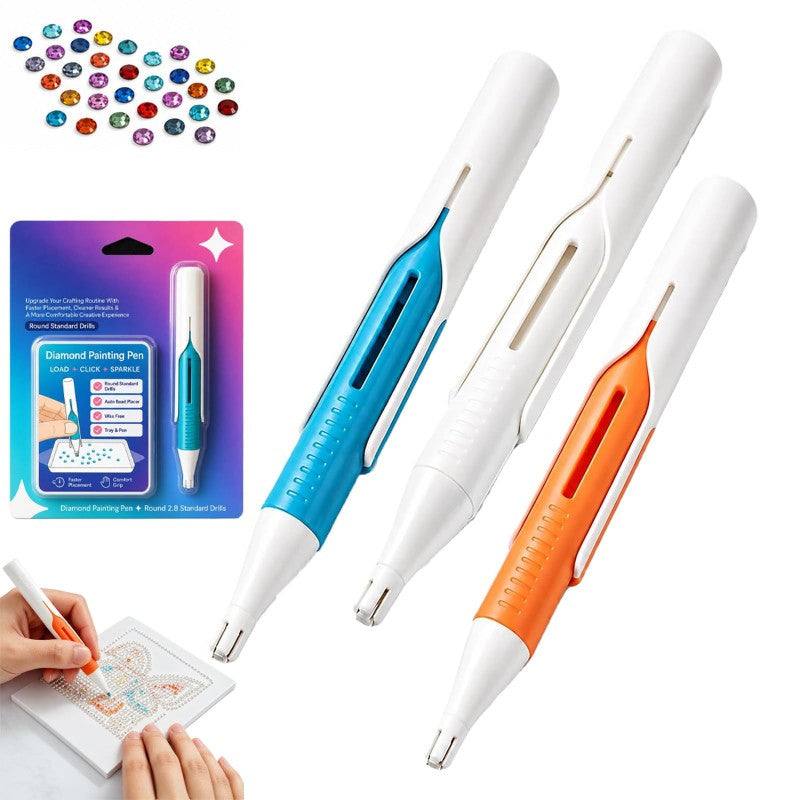 💎 Automatic Diamond Painting Bead Dispenser Pen & Tray Set