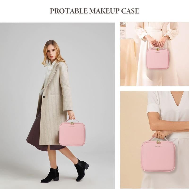 Travel Makeup Bag with LED Mirror
