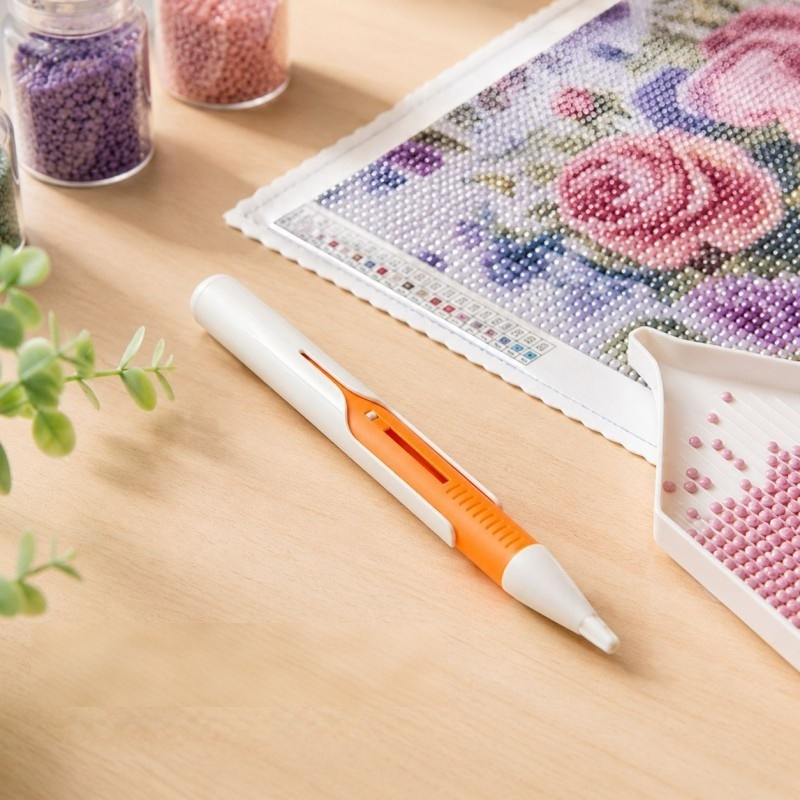 💎 Automatic Diamond Painting Bead Dispenser Pen & Tray Set