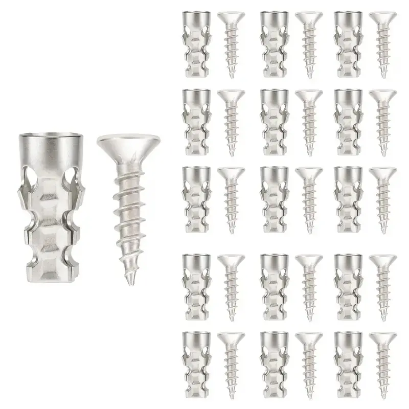 🛠️🔩Self Drilling Drywall Anchors with Screws Kit🪨 Easy Install Wall Fixing Accessories