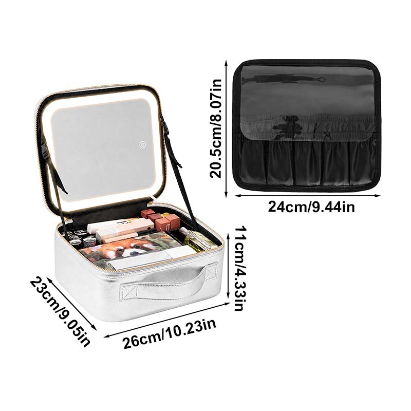 Travel Makeup Bag with LED Mirror
