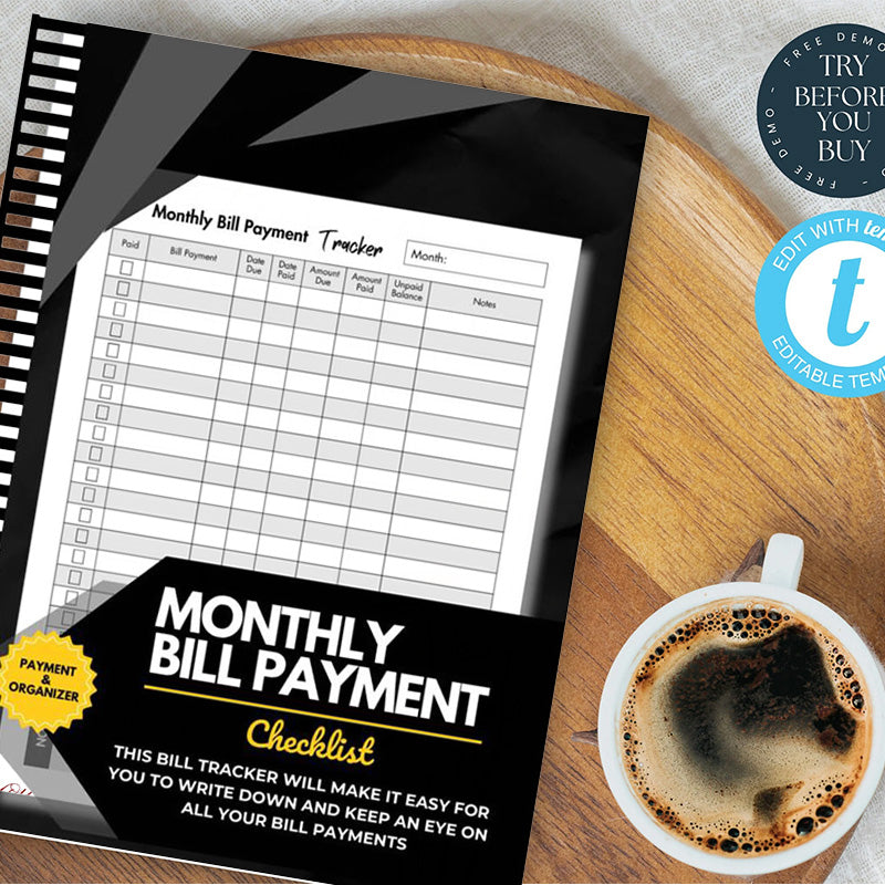 Cleaning Schedule Bill Tracker Notebook