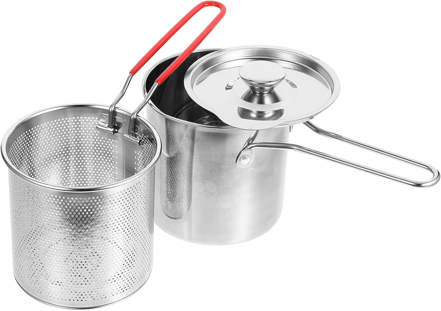 1 Set Stainless Steel Fryer Deep Fryer Basket Fish Frying Pan Fish Fryer Pot Fryer Pot and Basket Turkey Fryer Deep Frying Japanese Splitter 304 Stainless Steel Outdoor