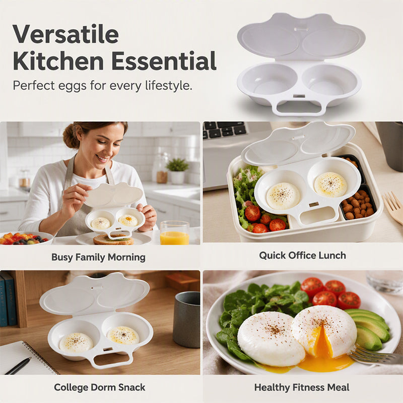 🍳Buy More Save More✨Dual Cavity Microwave Egg Poacher