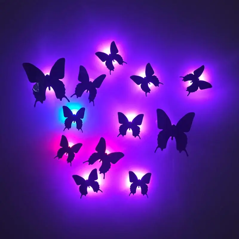 BougeRV 3D Bat Light Design LED Decorations - 12pcs Set
