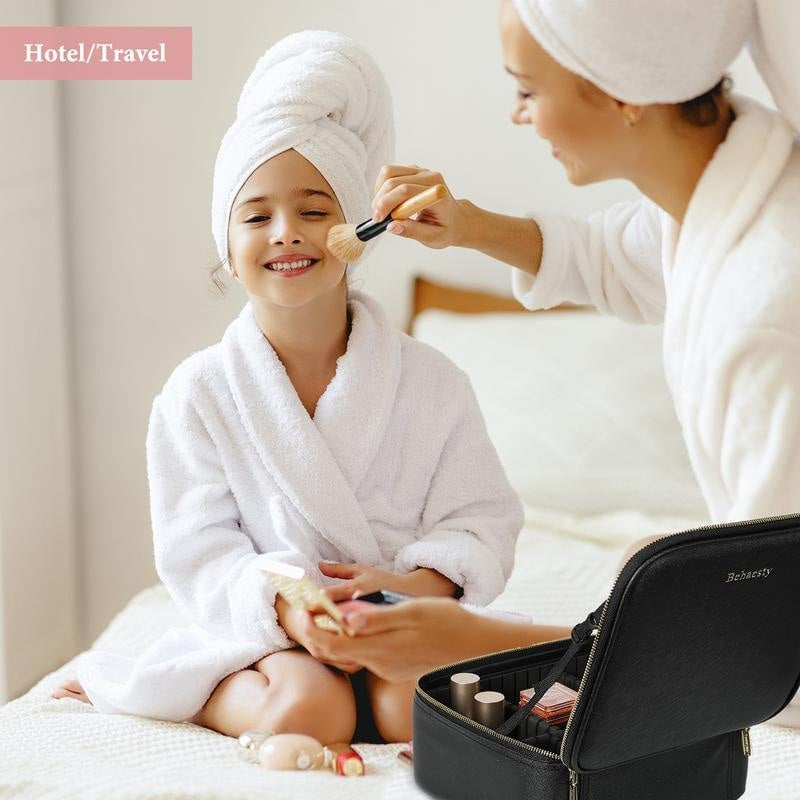 Travel Makeup Bag with LED Mirror