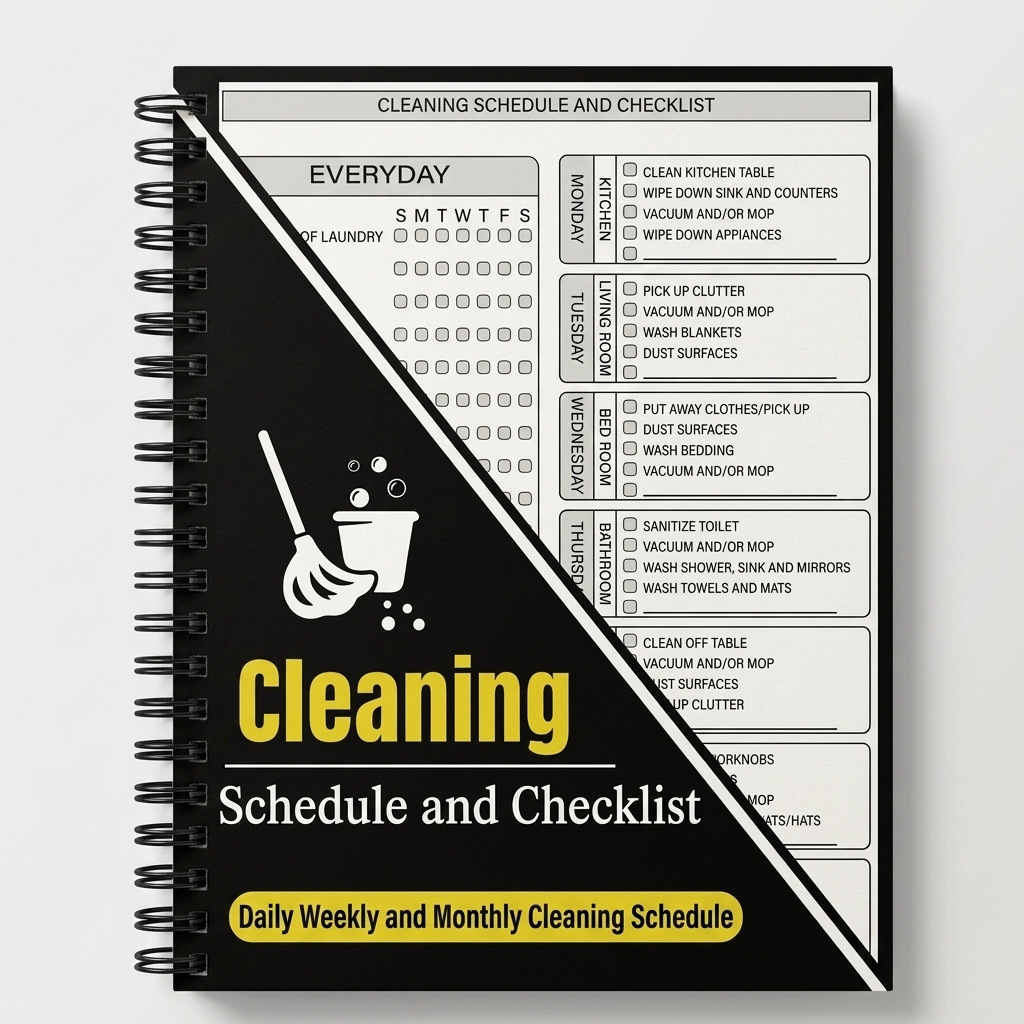 Cleaning Schedule Bill Tracker Notebook
