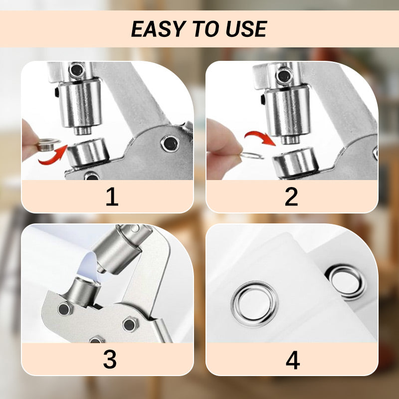 🛠️  Heavy Duty Eyelet Grommet Pliers Set, Hand Hole Punch Tool Kit with Metal Eyelets, For Leather, Canvas, Belt, Tents & DIY Craft Projects