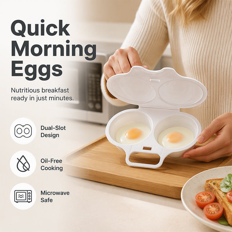 🍳Buy More Save More✨Dual Cavity Microwave Egg Poacher