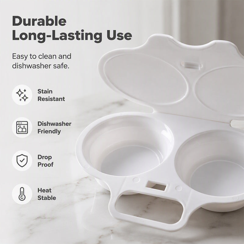 🍳Buy More Save More✨Dual Cavity Microwave Egg Poacher