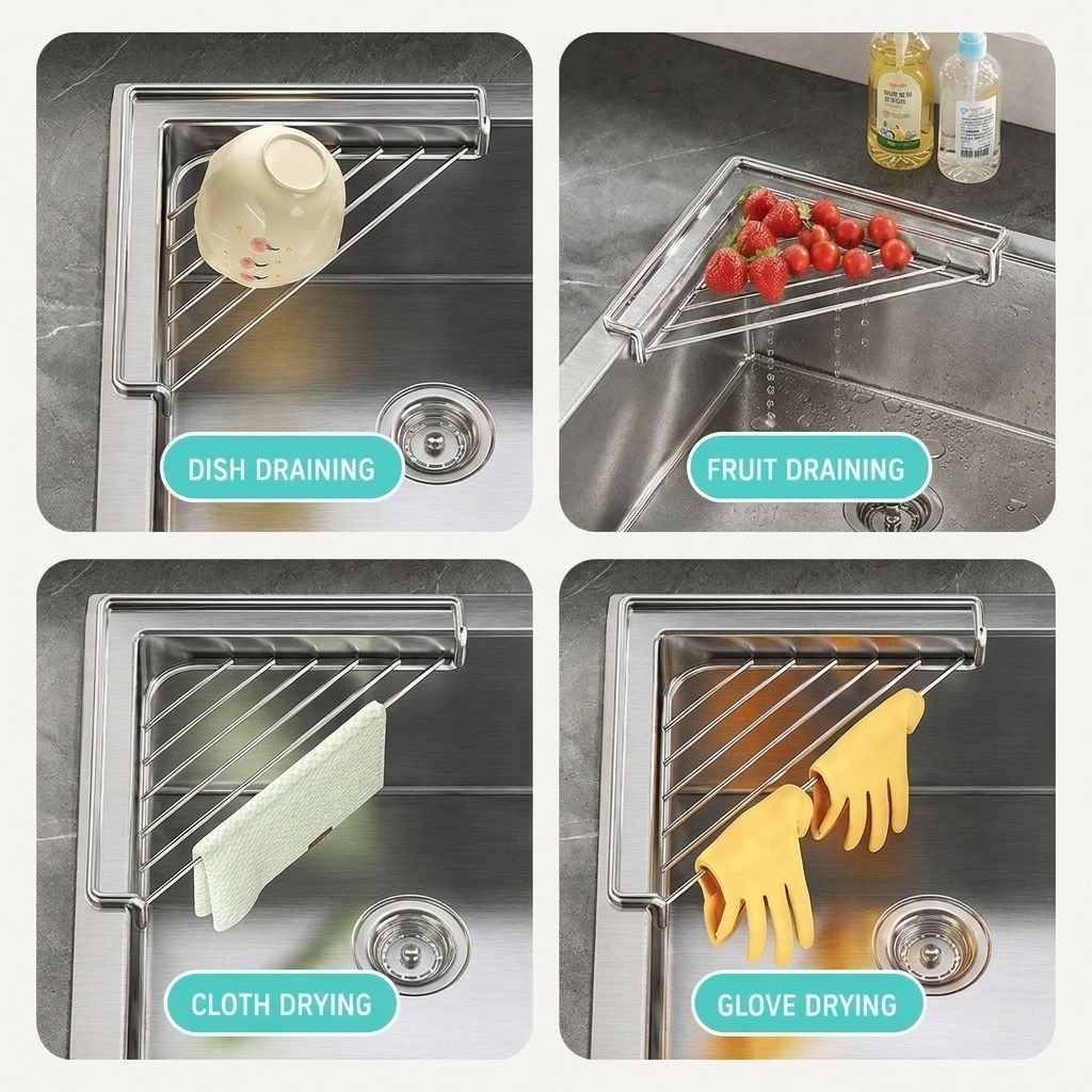 304 Stainless Steel Kitchen Sink Splash Guard, Deep Silicone Splash Stopper for Kitchen Faucet