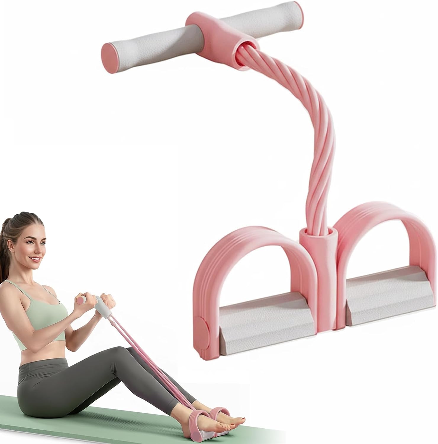 Multifunction Elastic Yoga Resistance Band, Elastic Exercise Band, Stretching Pedal Puller with Handles for Full Body Workout, Home Fitness Equipment for Legs, Arms, Core Training