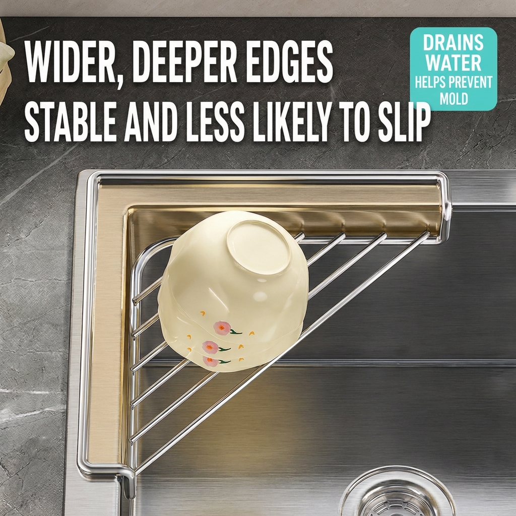 304 Stainless Steel Kitchen Sink Splash Guard, Deep Silicone Splash Stopper for Kitchen Faucet