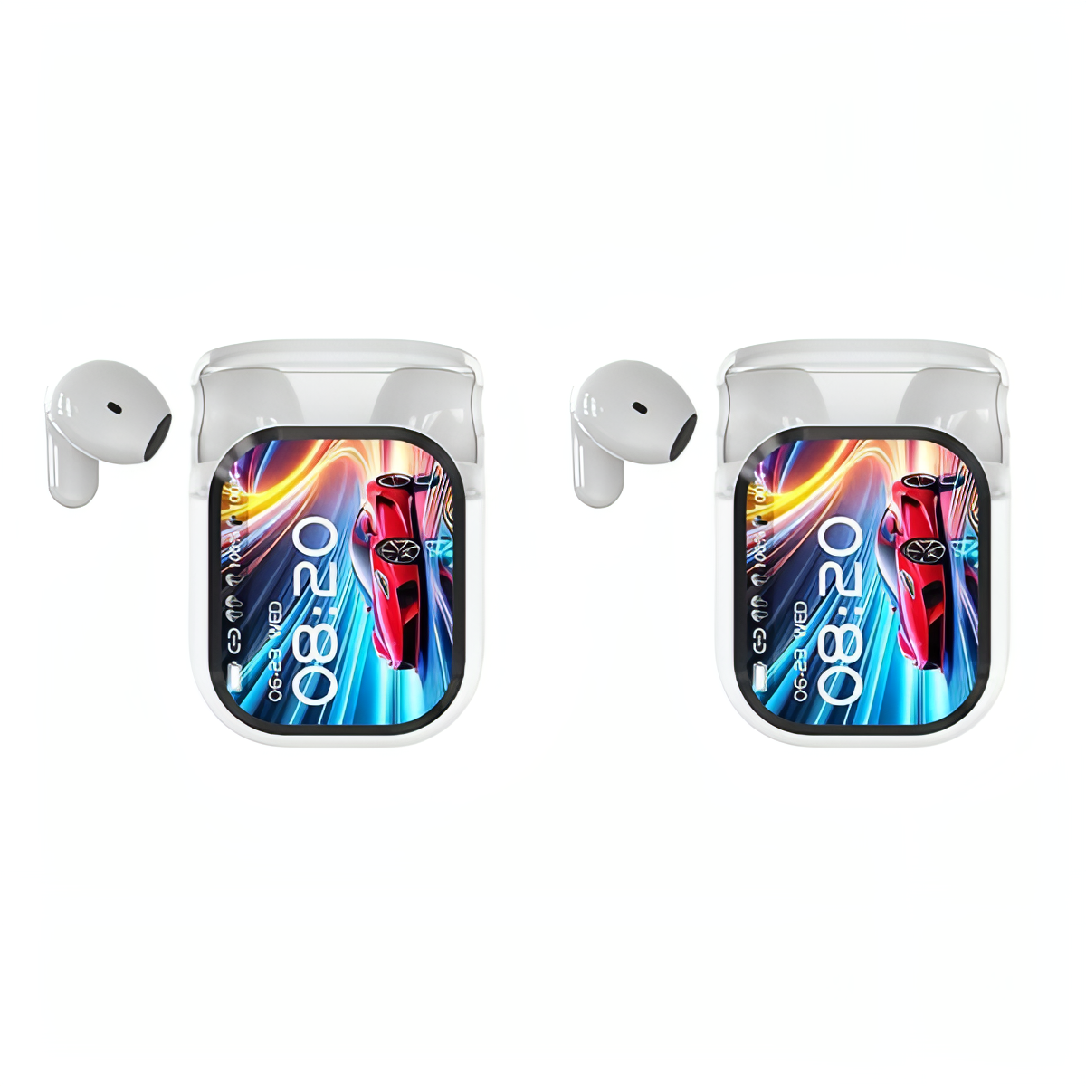 Open In-Ear AI Translation Wireless Earbuds - NE20 Bluetooth 6.0, 130+ Language Translator, IPX5 Sweatproof for Running/Business, Black,With LED Touch Screen