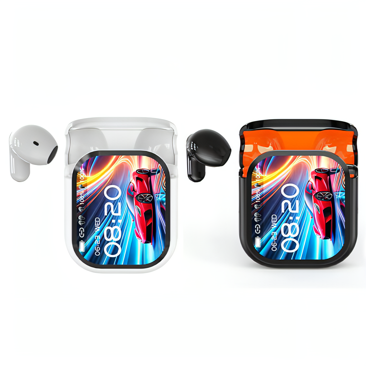 Open In-Ear AI Translation Wireless Earbuds - NE20 Bluetooth 6.0, 130+ Language Translator, IPX5 Sweatproof for Running/Business, Black,With LED Touch Screen