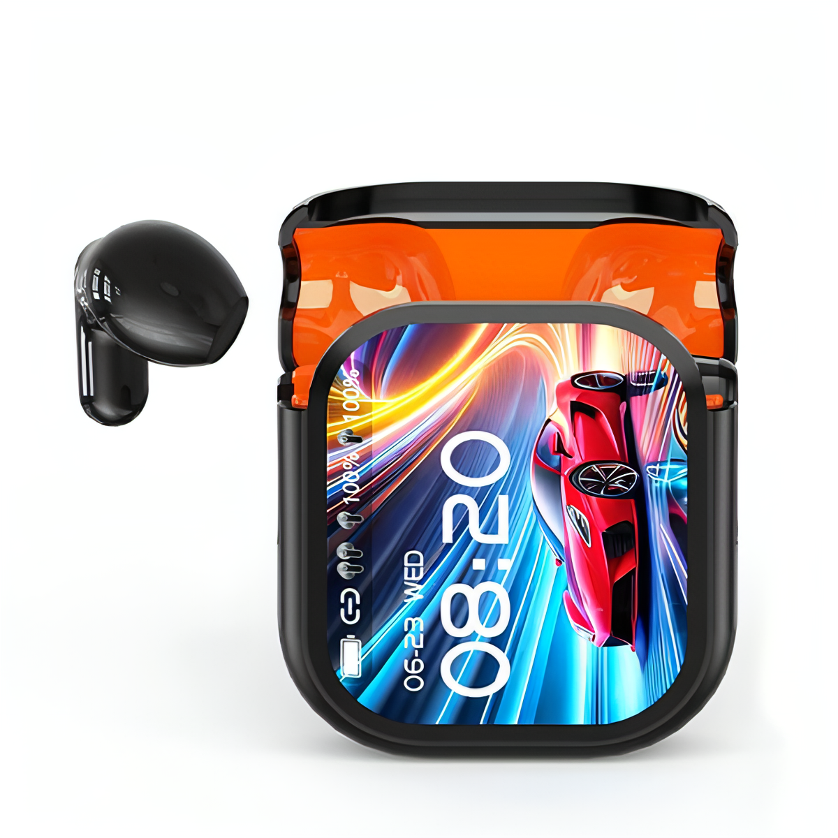 Open In-Ear AI Translation Wireless Earbuds - NE20 Bluetooth 6.0, 130+ Language Translator, IPX5 Sweatproof for Running/Business, Black,With LED Touch Screen