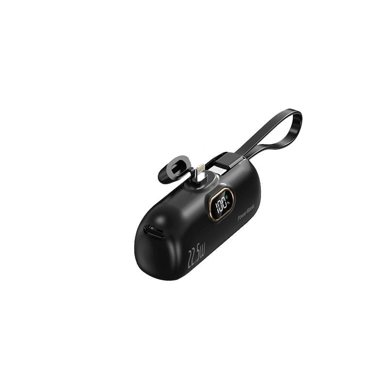 Mini Portable Power Bank Charger with Built-in USB Cable, Ultra Compact External Phone Battery Pack