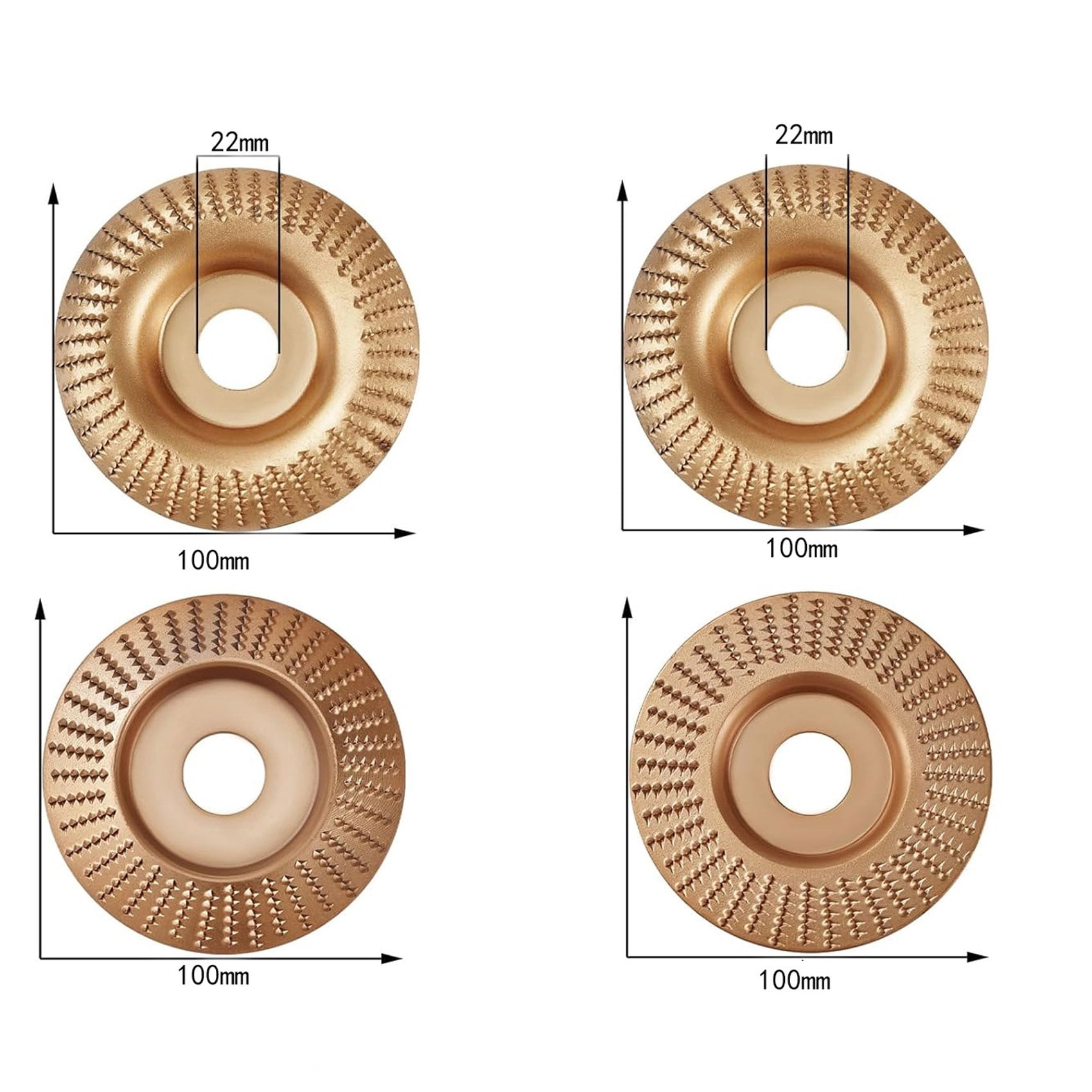 Heavy Duty Wood Carving Disc Set, 3 Piece Wood Grinding Disk & Sanding Discs for Angle Grinder