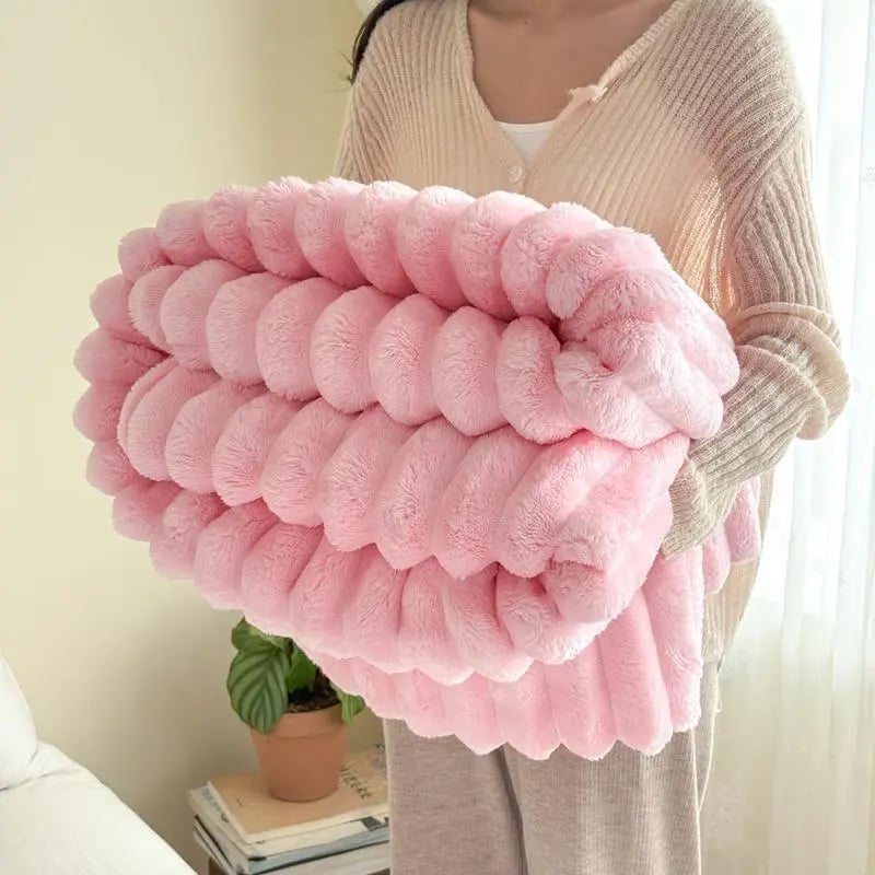 ⏳Time-Limited Special 49% Off⏰🔥🛏️Thickened Rabbit Plush&Milk Velvet Cover Blanket🍂Large Throw💤Wrap up in Ultimate Comfort