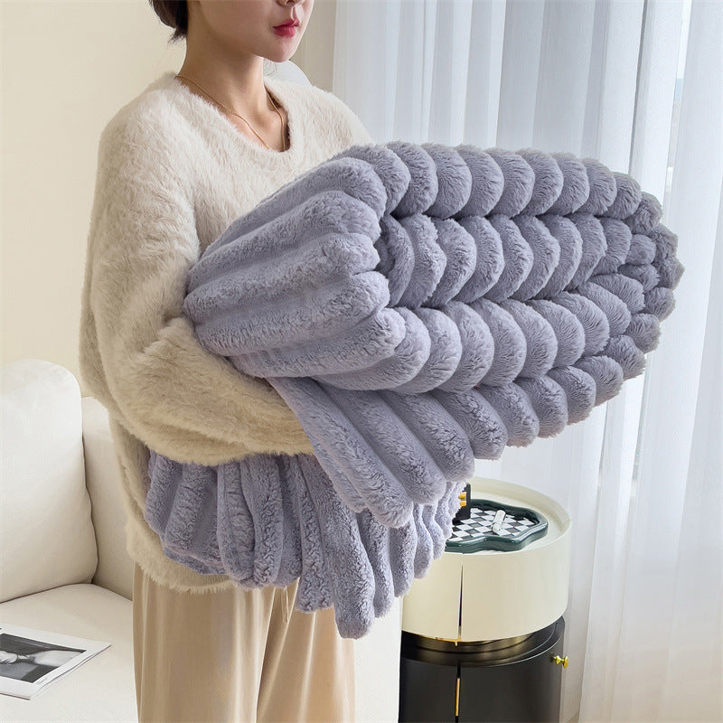 ⏳Time-Limited Special 49% Off⏰🔥🛏️Thickened Rabbit Plush&Milk Velvet Cover Blanket🍂Large Throw💤Wrap up in Ultimate Comfort