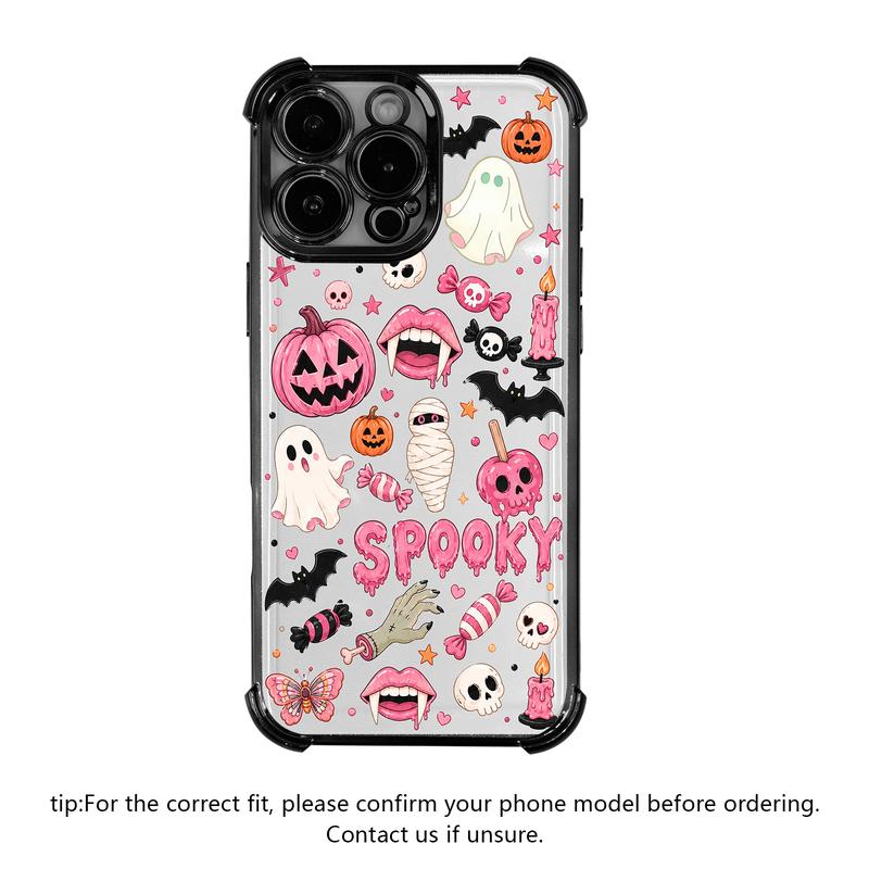 🎃Halloween Sale -49% OFF👻Halloween Pumpkin Ghost Phone Case🎃 4-Corner Anti-Fall, Cute Candy Pumpkin Ghost Design, Transparent Non-Yellowing Shockproof Cover