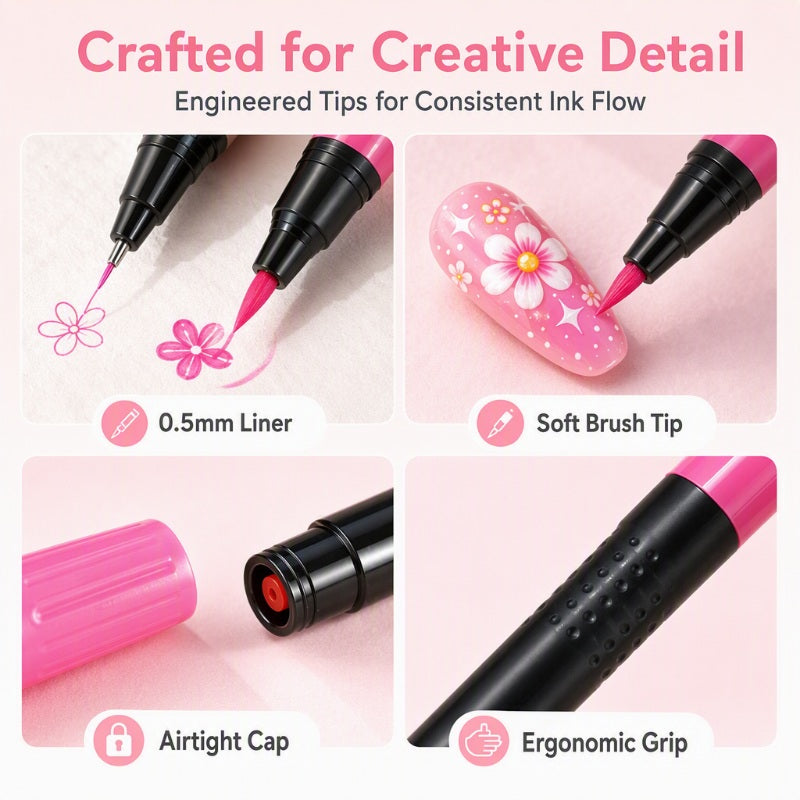 💅 LIMITED‑TIME 49% OFF! 💥 24 Colors Dual Ended Nail Art Pens Set – Creative, Salon‑Quality, Easy DIY ✨