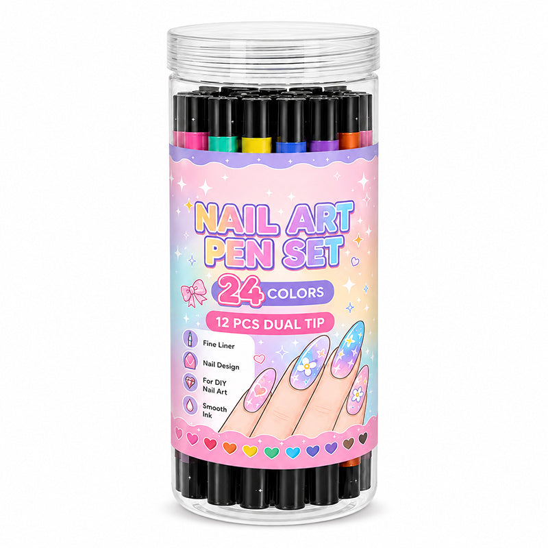 💅 LIMITED‑TIME 49% OFF! 💥 24 Colors Dual Ended Nail Art Pens Set – Creative, Salon‑Quality, Easy DIY ✨