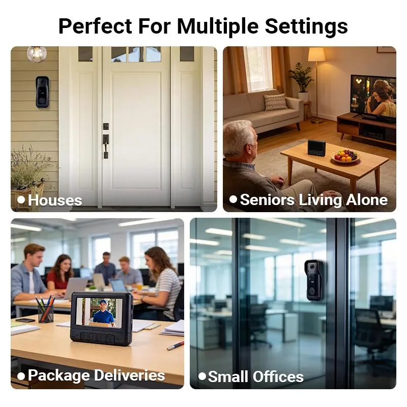 Wireless Video Doorbell With Screen