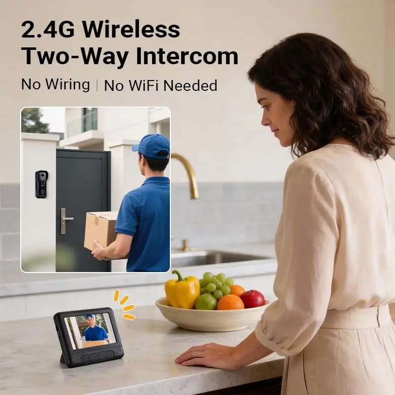 Wireless Video Doorbell With Screen