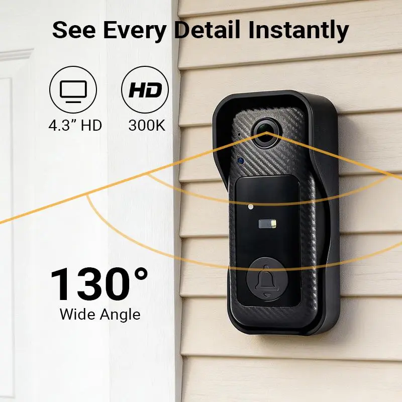 Wireless Video Doorbell With Screen
