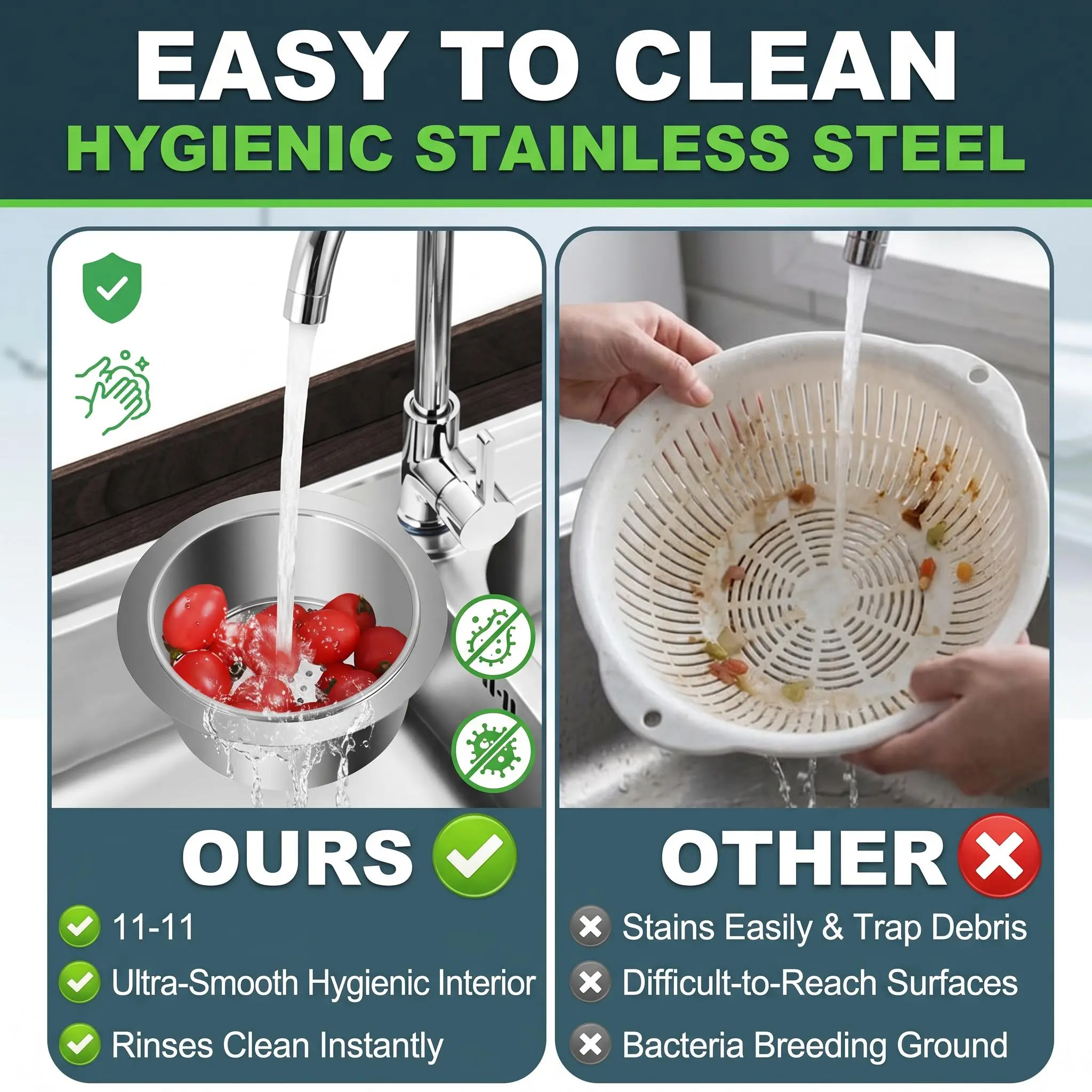 Homeessentials Stainless Steel Swan Sink Strainer Basket