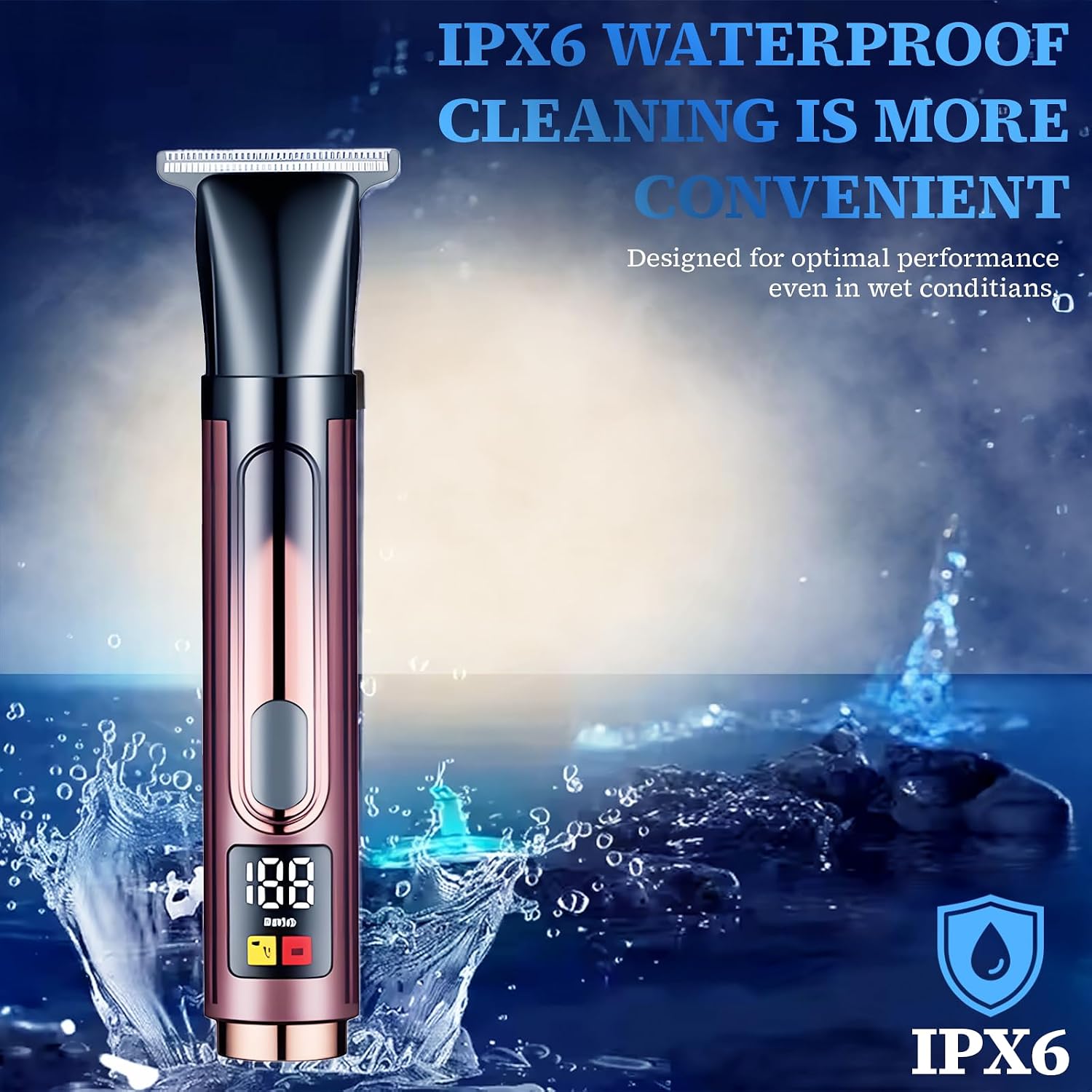 Electric Back Shaver for Men 4-in-1 Cordless Body Groomer | Cordless back hair trimmer with adjustable extension handle and wider blade for easy full body grooming