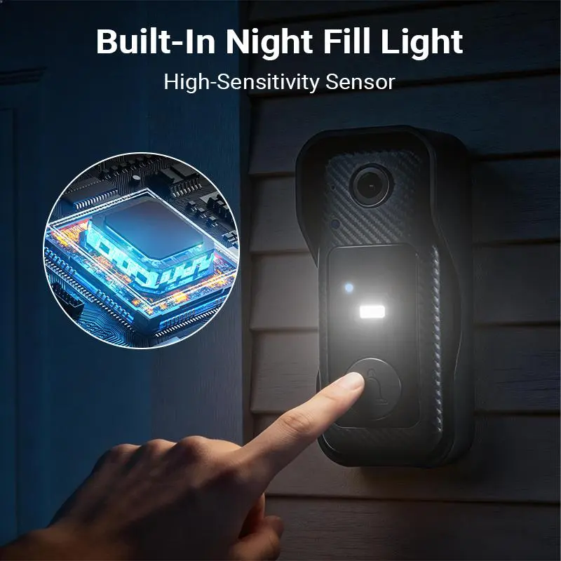 Wireless Video Doorbell With Screen