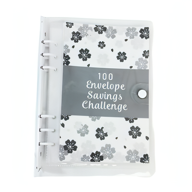 1 Book 100 Days Money Saving Challenge Book With Loose-Leaf Binder Pink Cover
