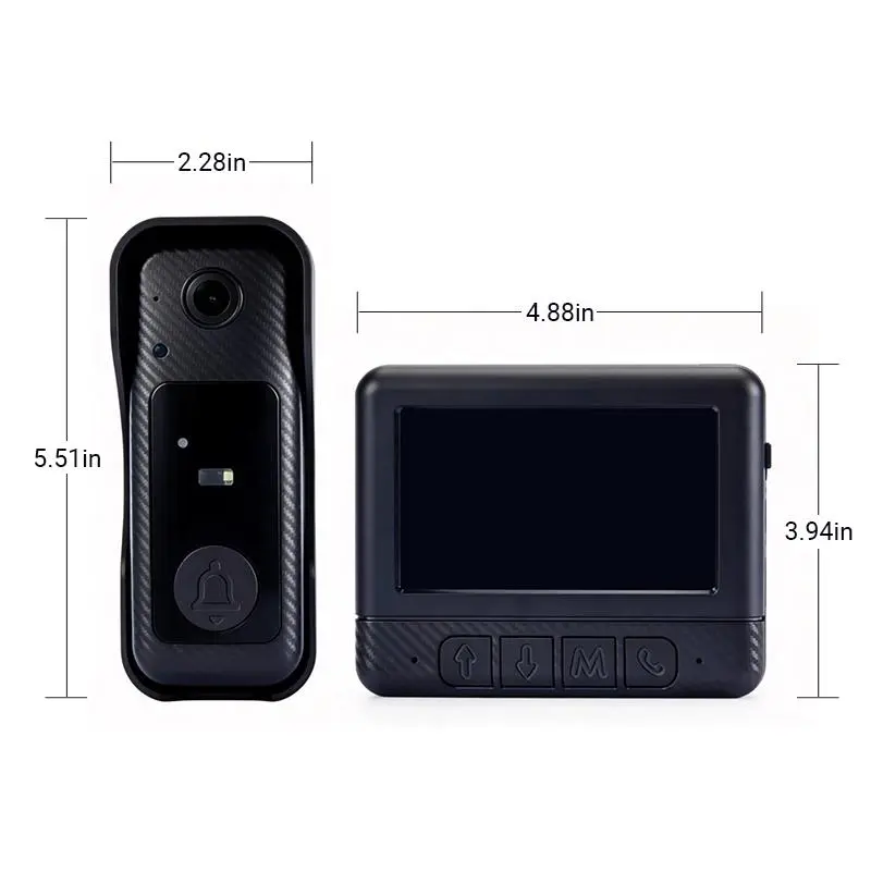 Wireless Video Doorbell With Screen