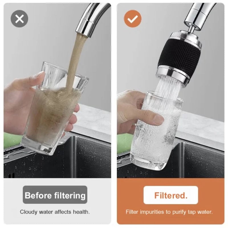 🔥Splash proof booster swivel kitchen filter tap