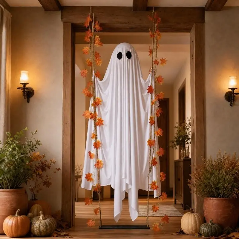 LED Light-UpSwinging Ghost Halloween Decoration