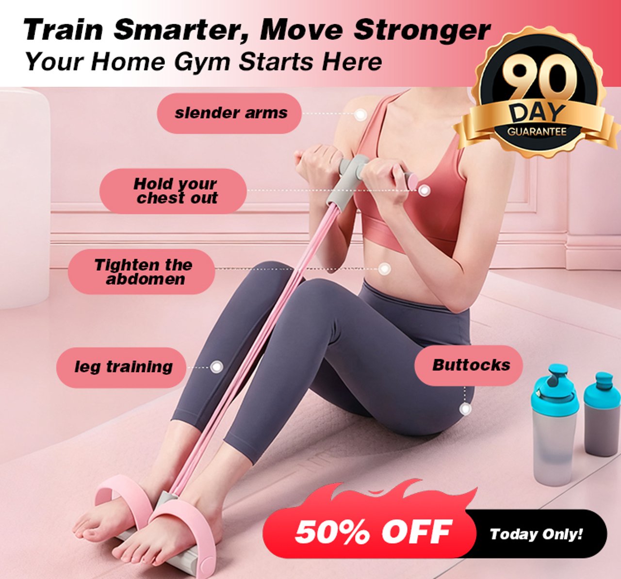 Multifunction Pedal Resistance Band | Portable Full‑Body Home Workout Exerciser